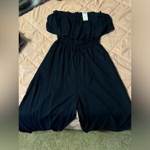 Navy black romper